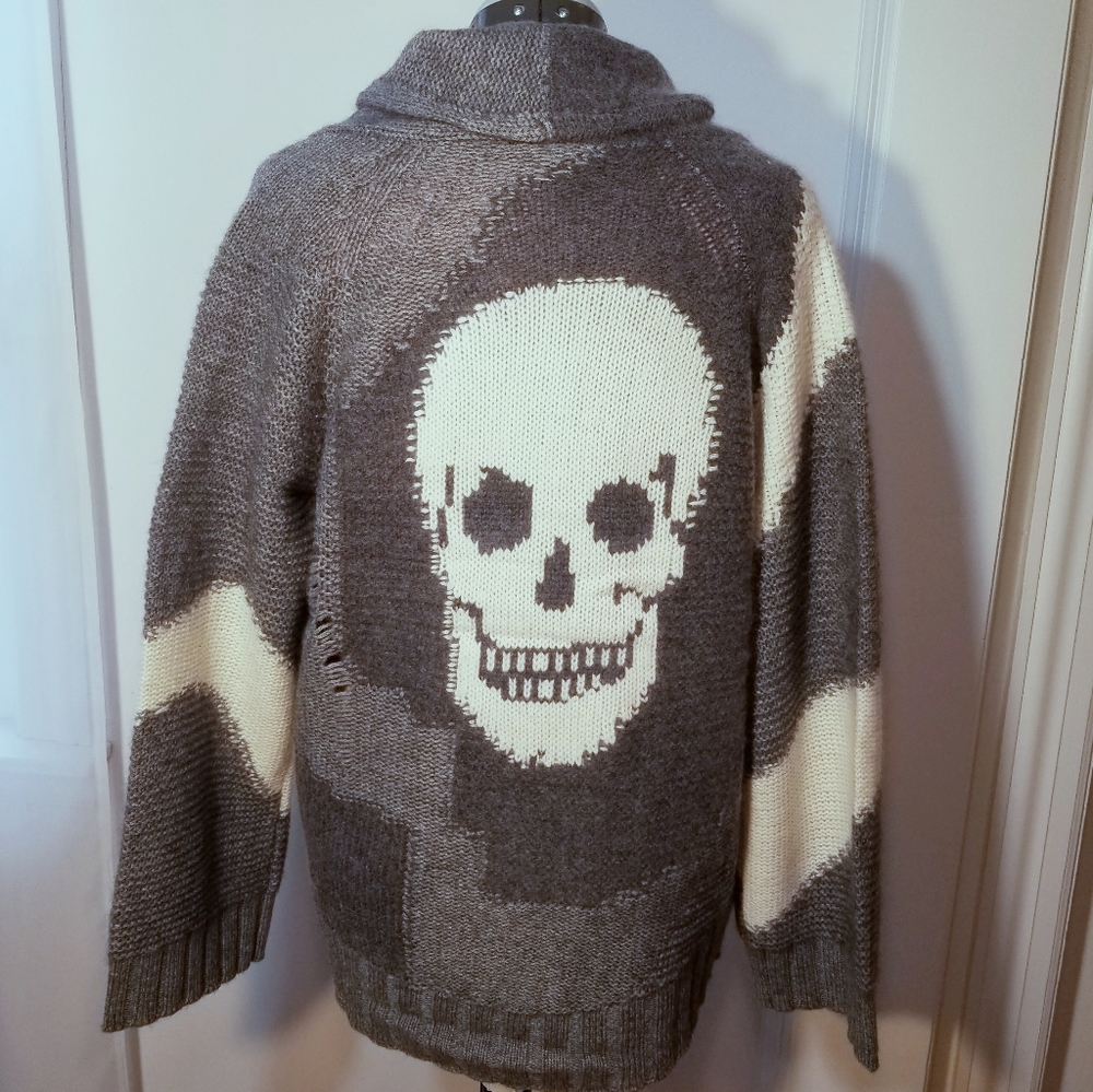 NWT Skull Cashmere Issa Shawl Cardigan Sweater M - Picture 7 of 8
